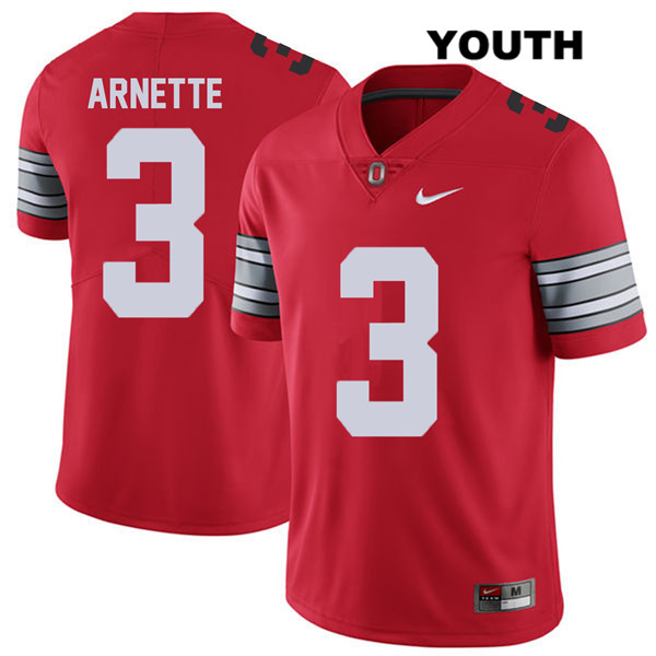 Ohio State Buckeyes Youth Damon Arnette #3 Red Authentic Nike 2018 Spring Game College NCAA Stitched Football Jersey ZA19F77VB